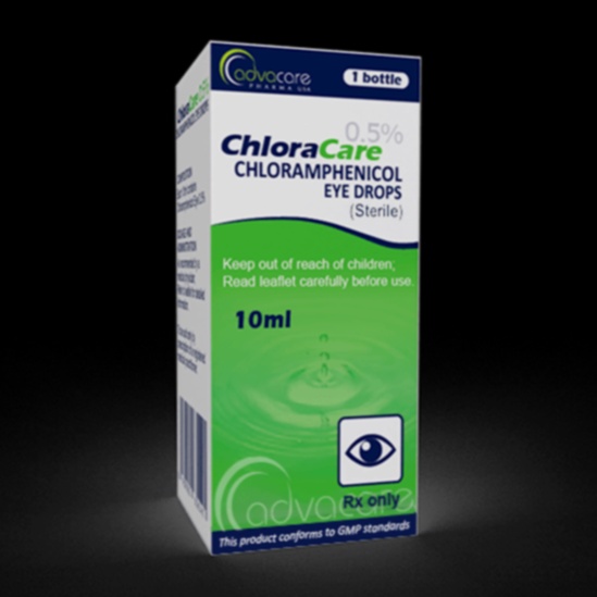 Acheter Chloramphenicol - Illustration de comprimés et boîte de médicament