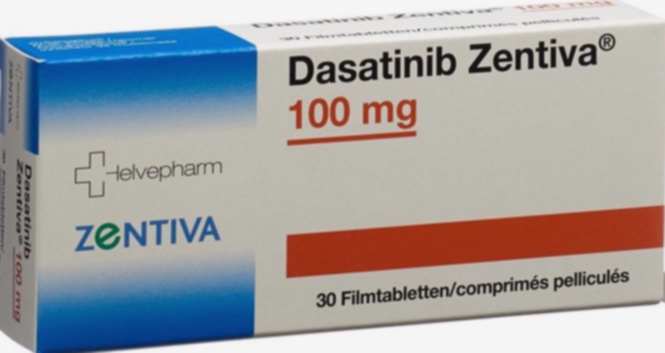 Acheter le Dasatinib - Illustration d'une gélule et d'une cellule sanguine