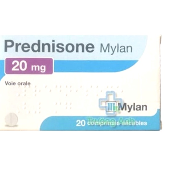 Boîte de Prednisolone et flacon de comprimés