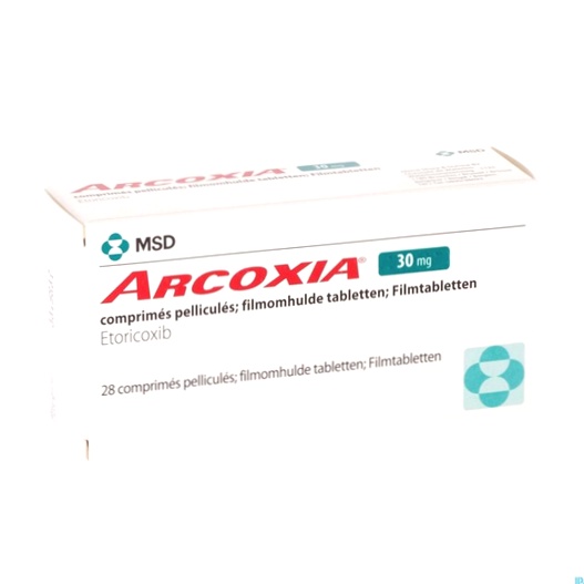 Acheter Arcoxia - Illustration de comprimés et de boîte Arcoxia
