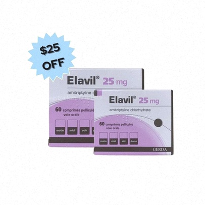 Boîte de Elavil et smartphone pour achat en ligne