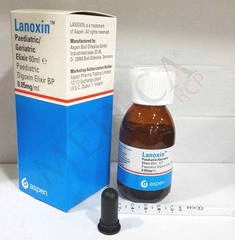 Boîte de Lanoxin et capsules