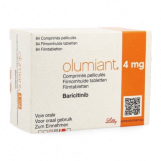 Acheter Olumiant - Illustration de comprimés et d'un smartphone montrant une pharmacie en ligne