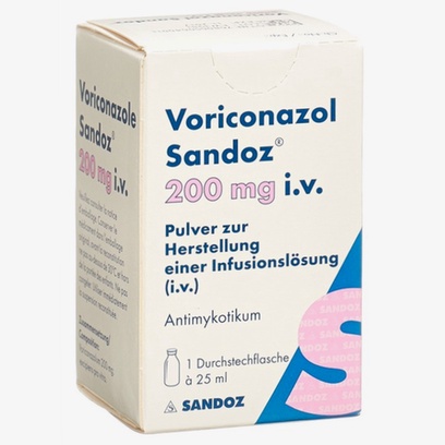 Voriconazole - Illustration du comprimé anti-fongique et schéma moléculaire